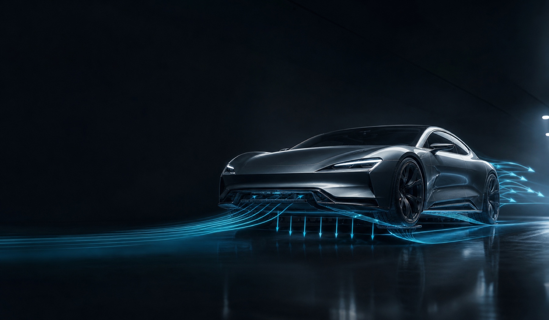 Performance EV visualizing underbody suction and directed airflow